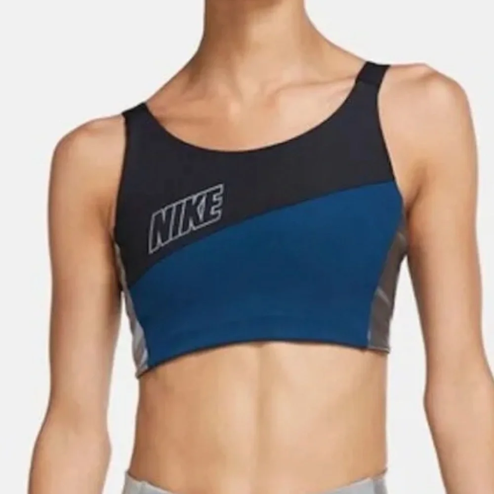 Nike Swoosh Sports Bra, Medium, Blue/Silver, NWT